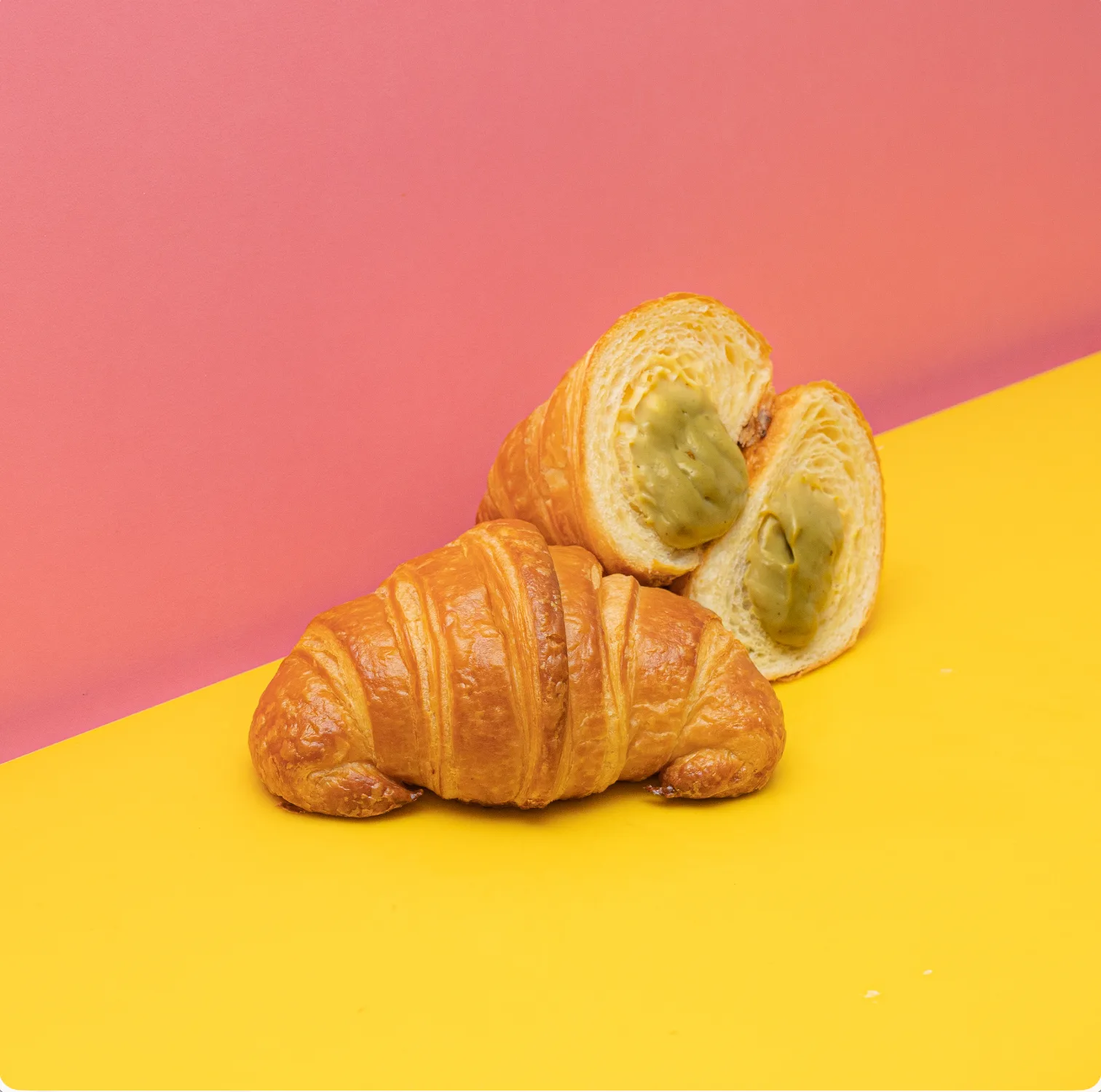 SDHK Pistachio Cornetto — Sugar Daddy cornetto, laminated with french butter and filled with our homemade pistachio spread and custard filling